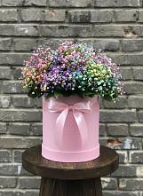 Цветочная композиция из Гипсофила и Розы в шляпной коробке #REPLACE_PRED# Новоенисейске