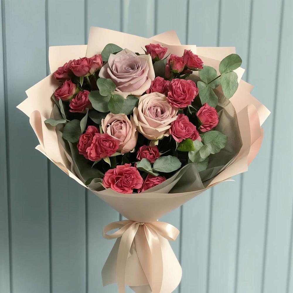 Букет цветов из: Гвоздики и Розы в Новоенисейске