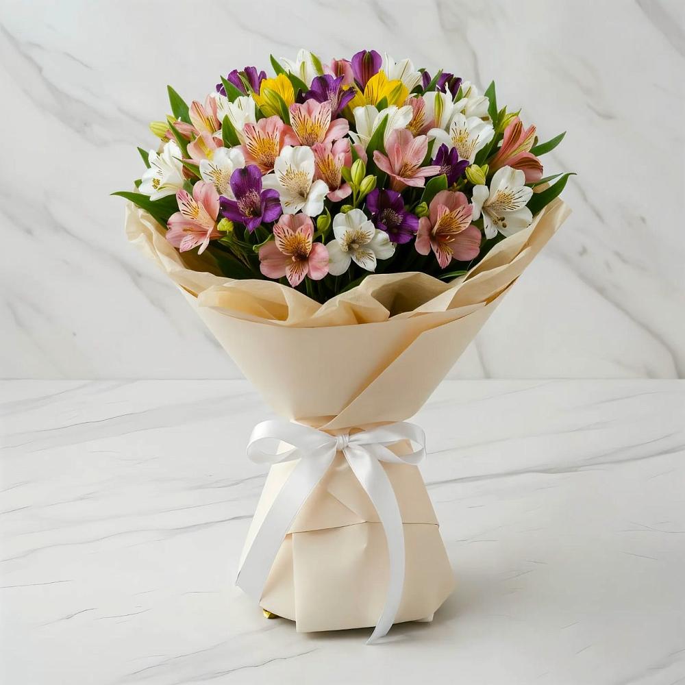 Букет цветов из: Альстромерии в Новоенисейске