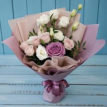 Букет цветов из:  Розы и Лизиантусы #REPLACE_PRED# Новоенисейске