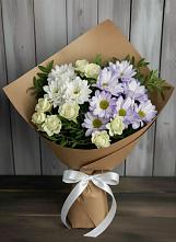 Букет цветов из:  Хризантемы и Розы в Новоенисейске