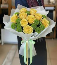 Букет цветов из:  Хризантемы и Розы #REPLACE_PRED# Новоенисейске