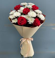 Букет цветов из:  Розы и Хризантемы #REPLACE_PRED# Новоенисейске