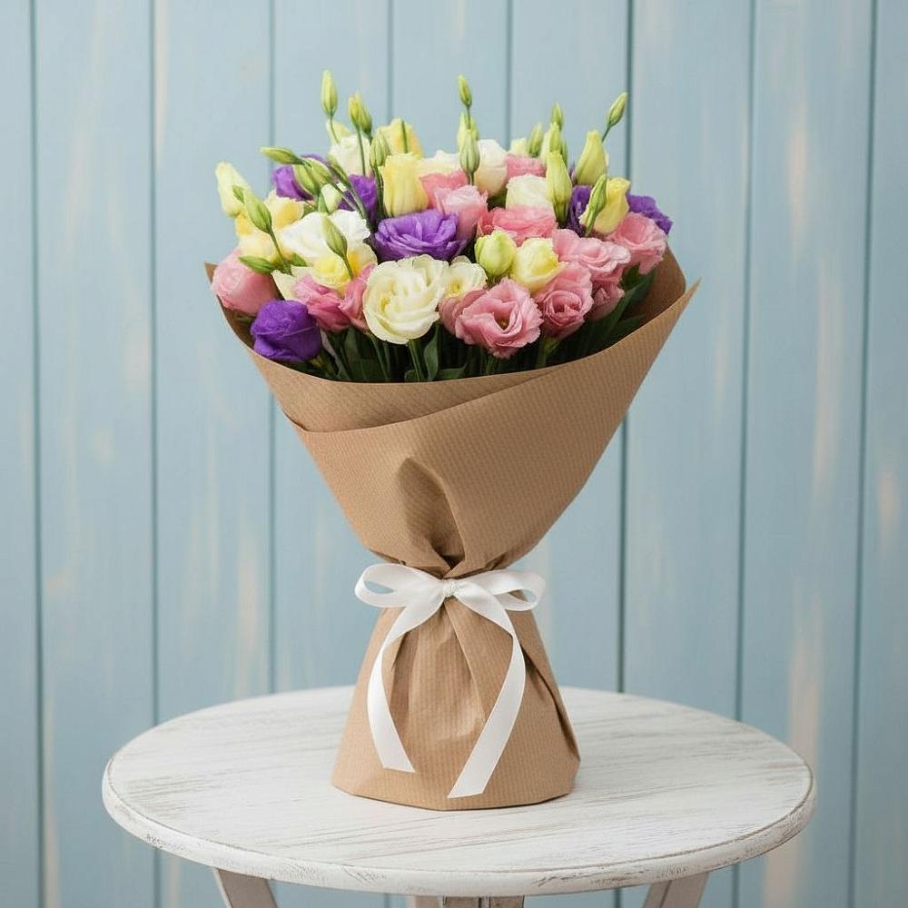 Букет цветов из: Лизиантусы в Новоенисейске