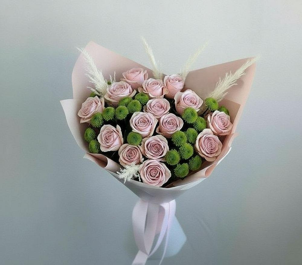 Букет цветов из: Розы и Хризантемы в Новоенисейске