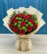 Букет цветов из:  Розы и Хризантемы #REPLACE_PRED# Новоенисейске