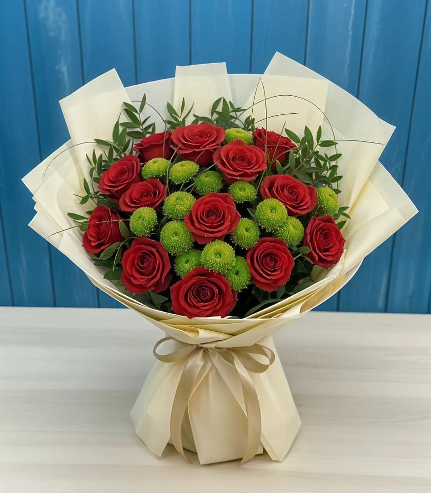 Букет цветов из: Розы и Хризантемы в Новоенисейске