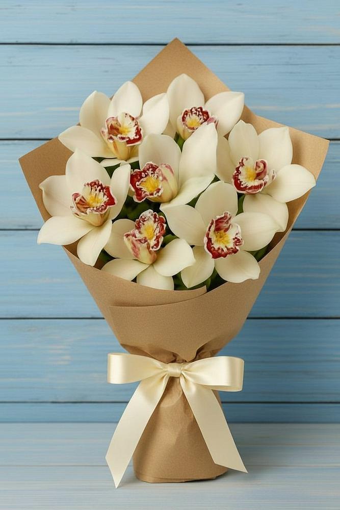 Букет цветов из: Орхидеи и Розы в Новоенисейске