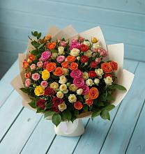 Букет Микс из разноцветных кустовых роз #REPLACE_PRED# Новоенисейске