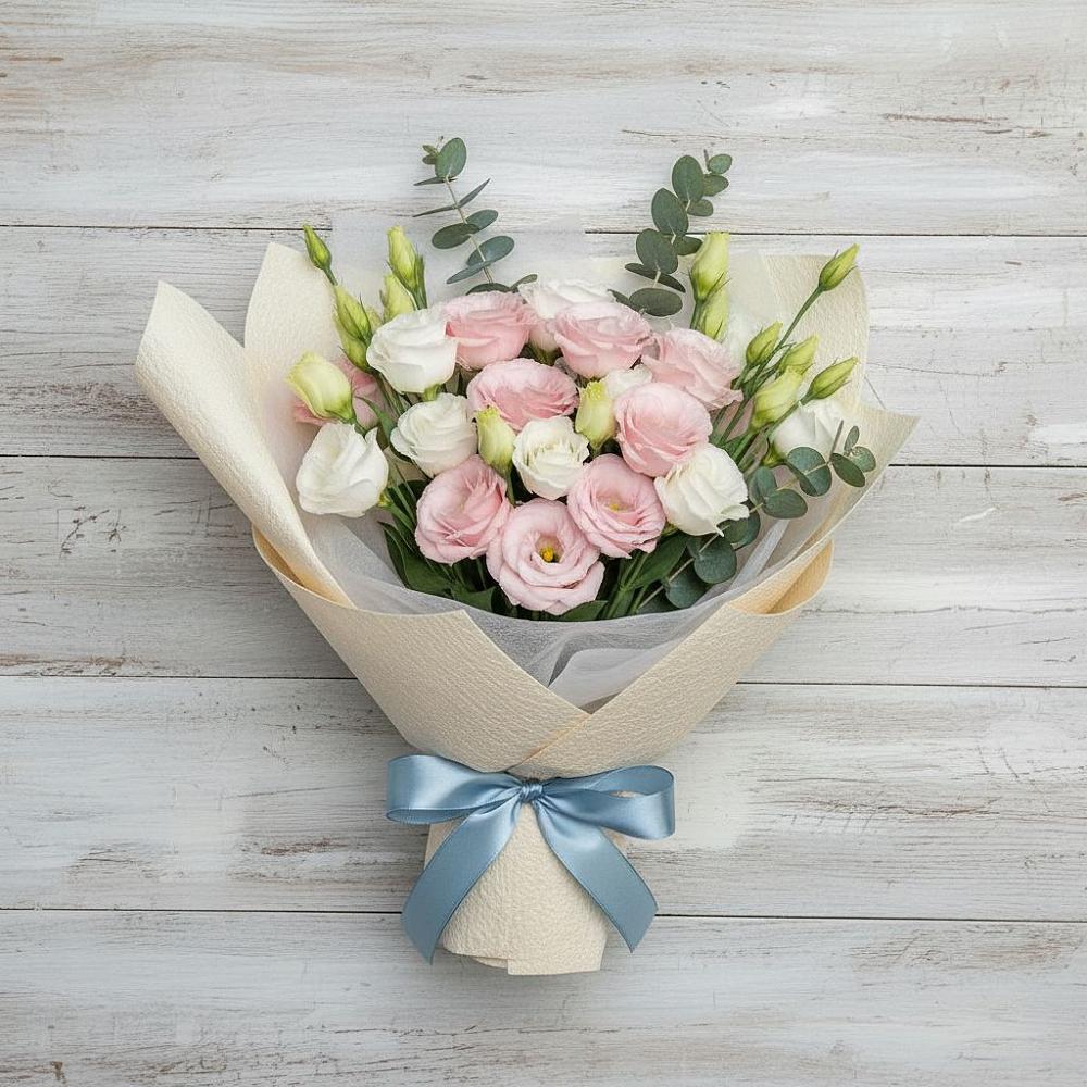 Букет цветов из: Лизиантусы в Новоенисейске